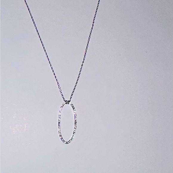 Brand New Cookie Lee small gemstone accents Silver Oval Pendant Necklace - Picture 2 of 8
